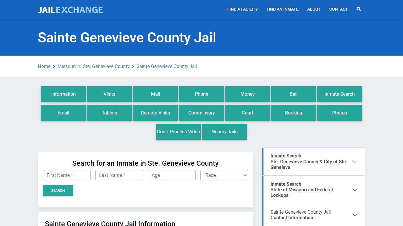 Sainte Genevieve County Jail Roster Lookup, MO, Inmate Search